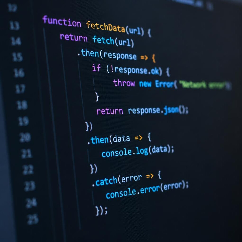 Close-up of colorful code on a monitor