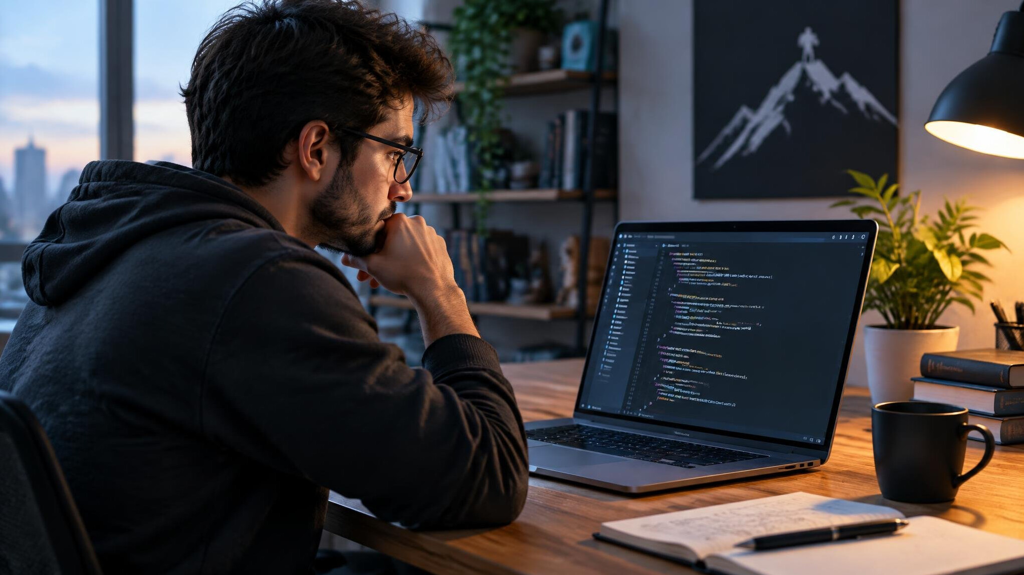inspiring coder at desk